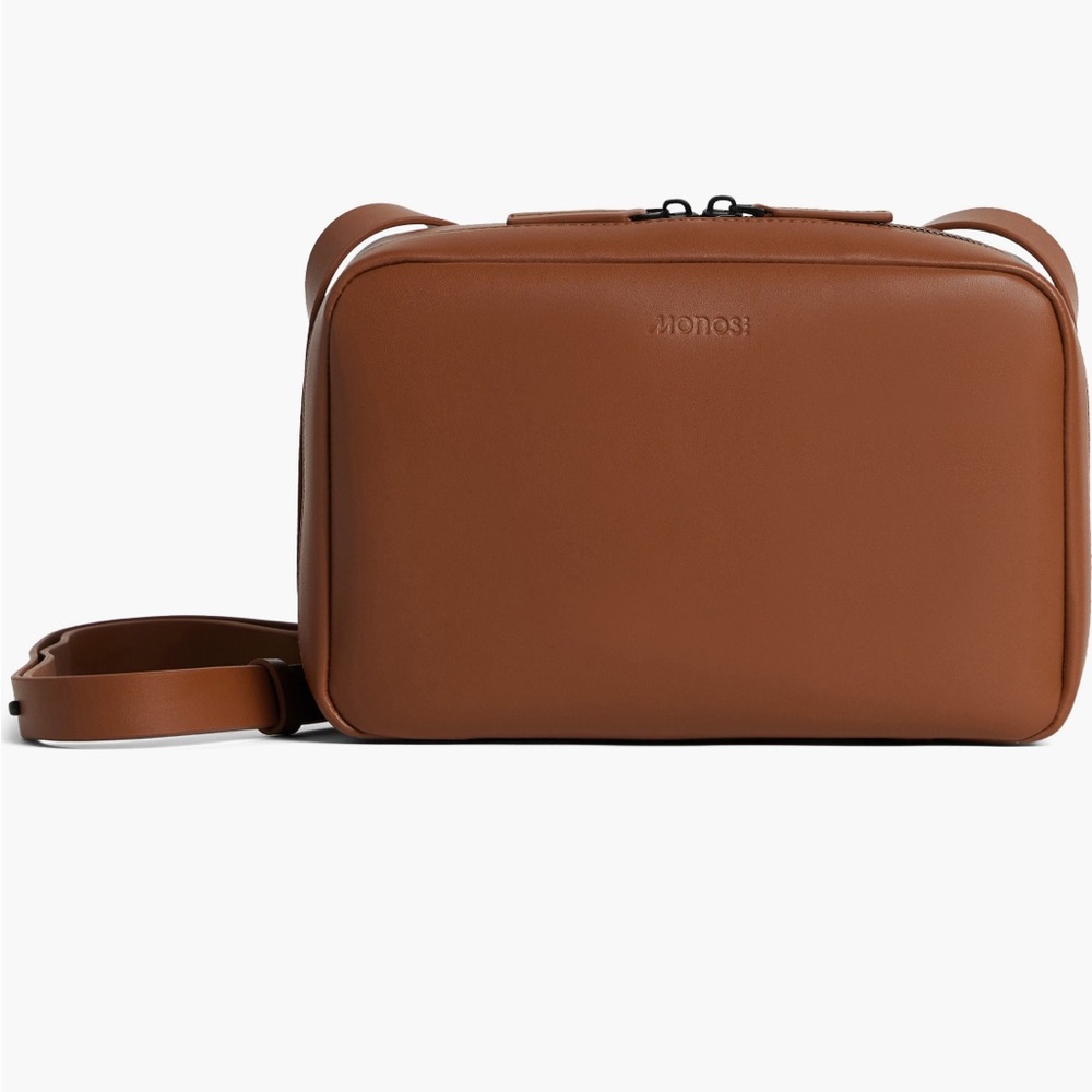 Monos Leather Crossbody Bag in Chestnut Brown